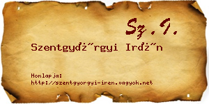 Szentgyörgyi Irén névjegykártya