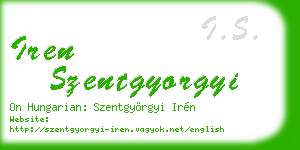 iren szentgyorgyi business card