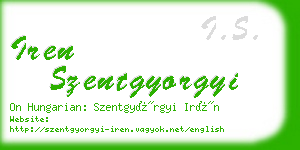 iren szentgyorgyi business card